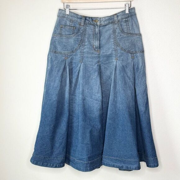 BDG Dresses & Skirts - Urban Outfitters BDG Donovan Pleated Ombré Denim Midi Skirt - Women’s US L